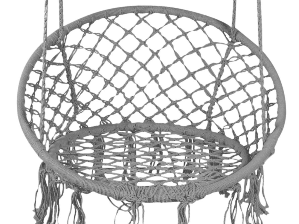 Szary fotel bocianie gniazdo